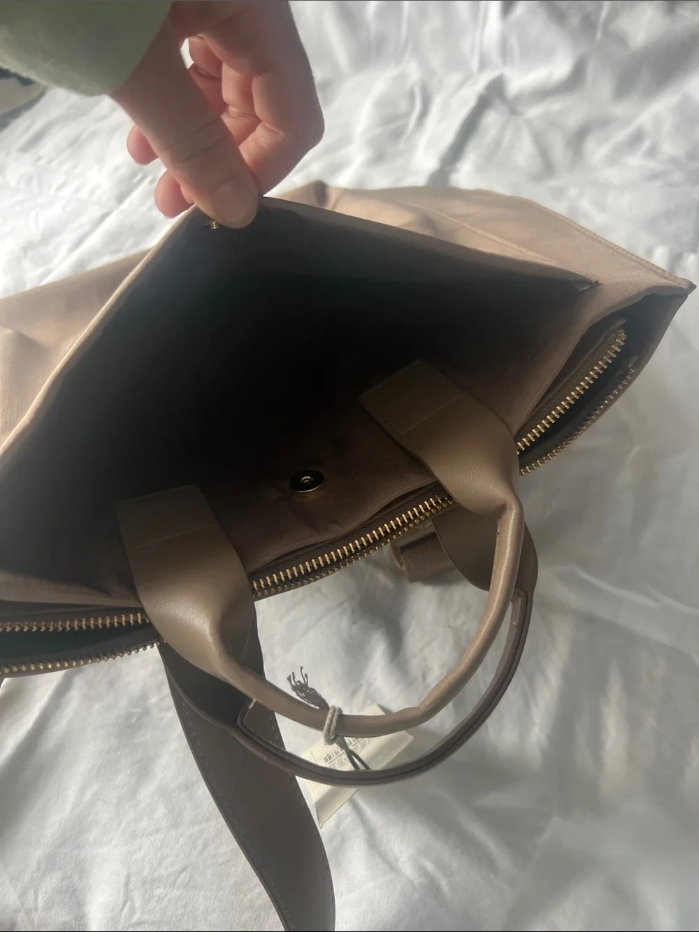 a new day Chocolate Brown Tote with Dual Straps